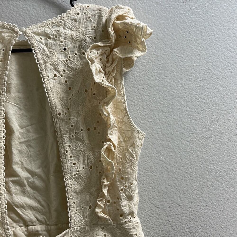 A23) Happy X Nature Sexy Open Back Ruffed Lace Sleeve Romper Short Pants size 12 - Picture 10 of 16